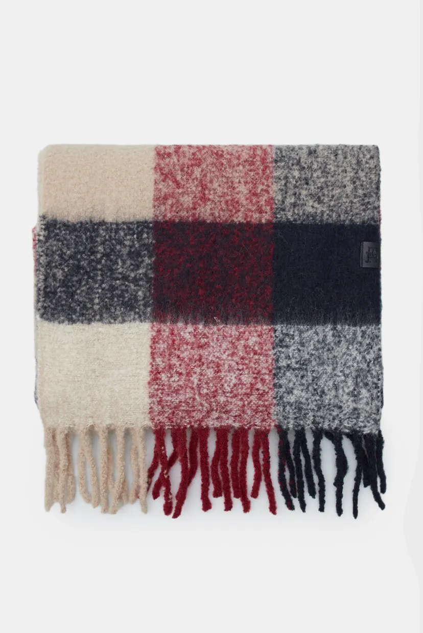 Жіночий картатий шарф TH FLUFFY SCARF MIX 3