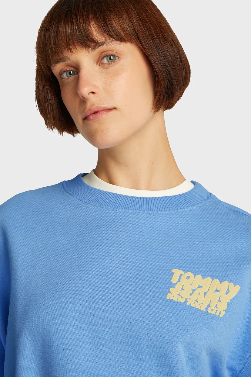 Женский голубой свитшот TJW RLX CRP TJ BUBBLE CREW 4