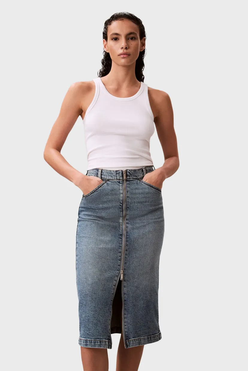 Женская голубая джинсовая юбка ZIP FRONT VINTAGE 5