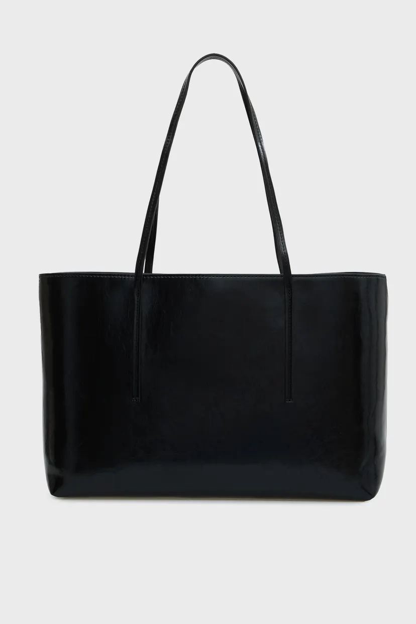Жіноча чорна сумка FOIL GLOSSY TOTE 4