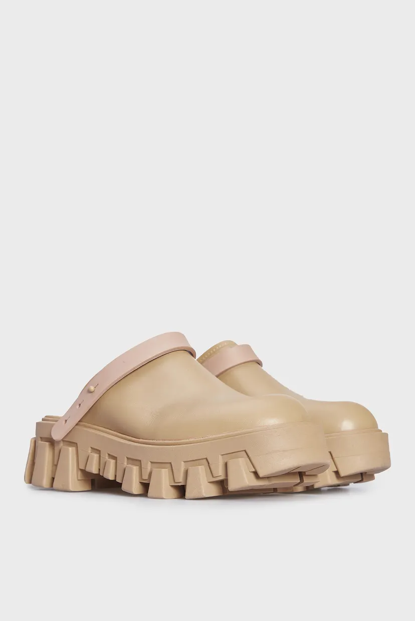 Женские бежевые кожаные клоги TOMMY JEANS CHUNKY MULE LEATHER 3