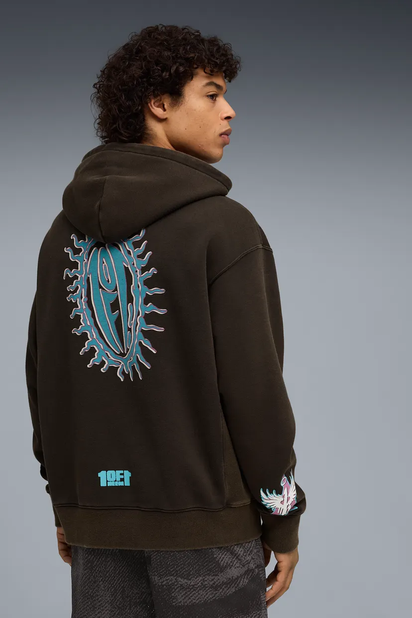 Мужское темно-коричневое худи Melo x Hive Relaxed Hoodie Men 3