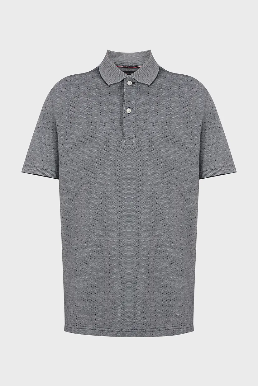 Чоловіче сіре поло з візерунком JACQUARD MICROPATTERN REG POLO 5
