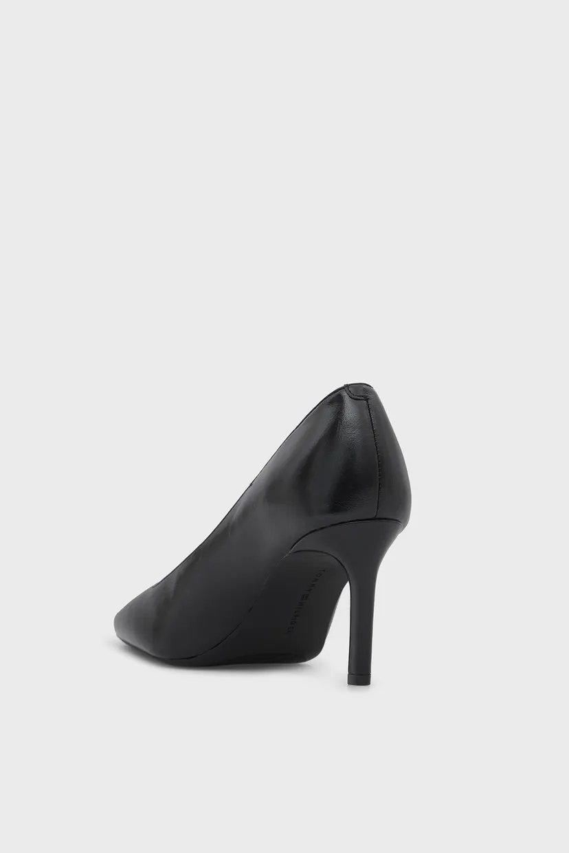 Жіночі чорні шкіряні човники SQUARED TOE HIGH HEEL 5
