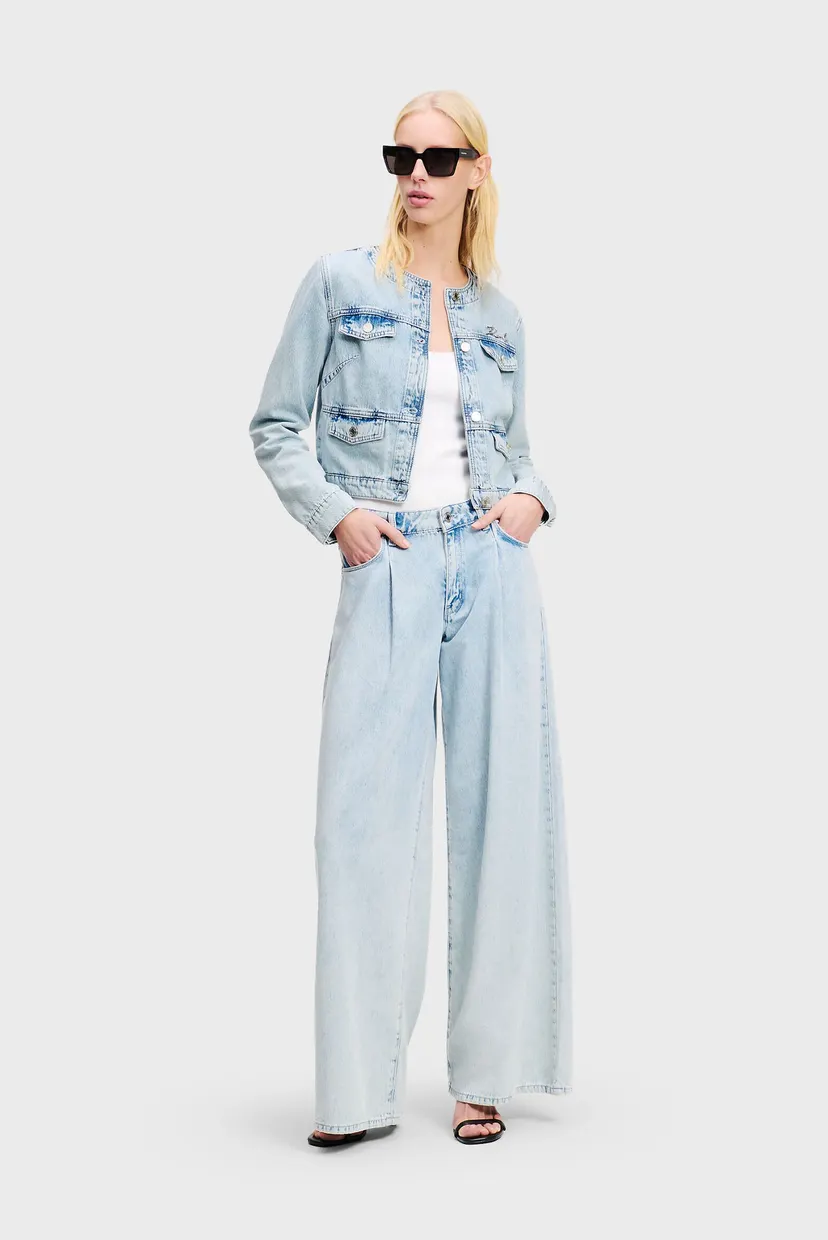 Женская голубая джинсовая куртка BUTTON DENIM JACKET 4