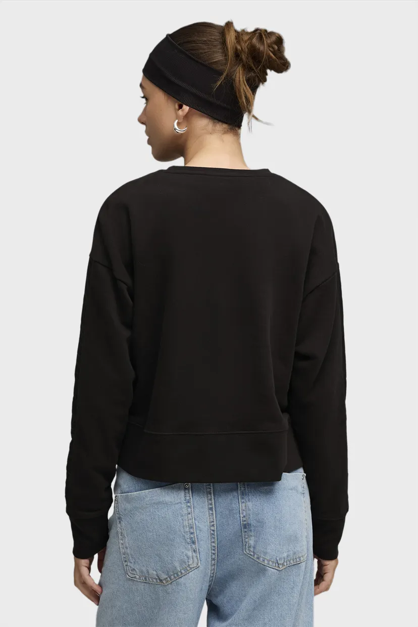 Женский черный свитшот HER Relaxed Crew Neck Sweatshirt Women 3