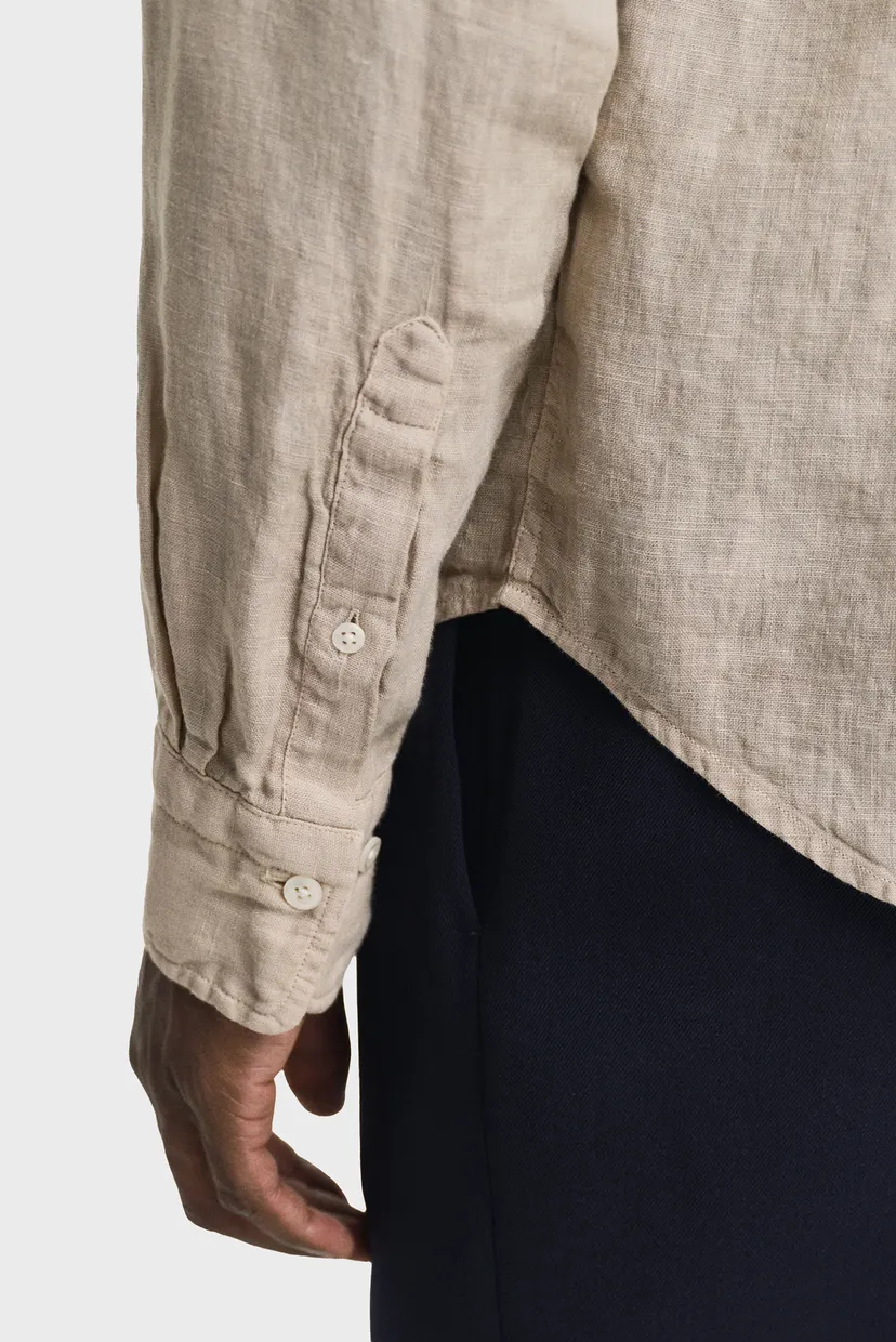 Мужская бежевая льняная рубашка REG GMNT DYED LINEN SHIRT 5