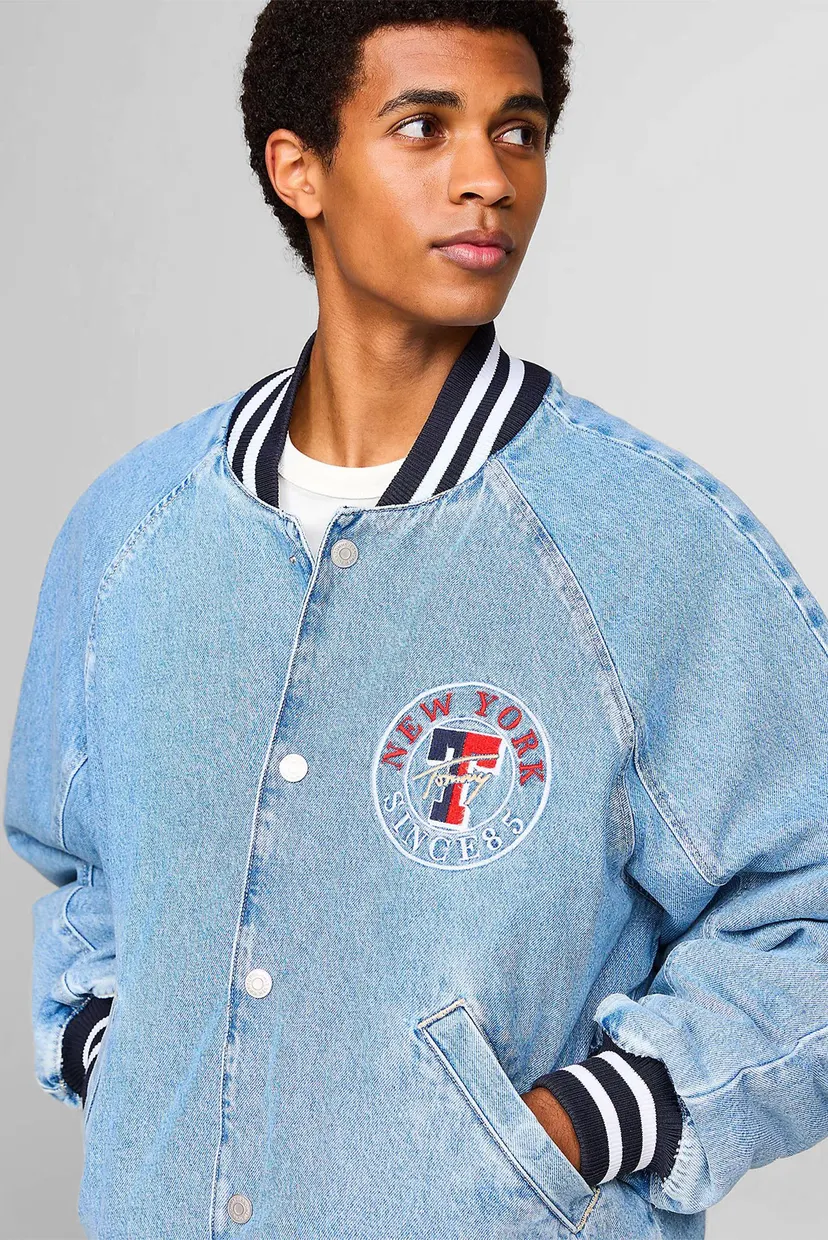 Мужской голубой джинсовый бомбер LETTERMAN DENIM JKT EXT 4