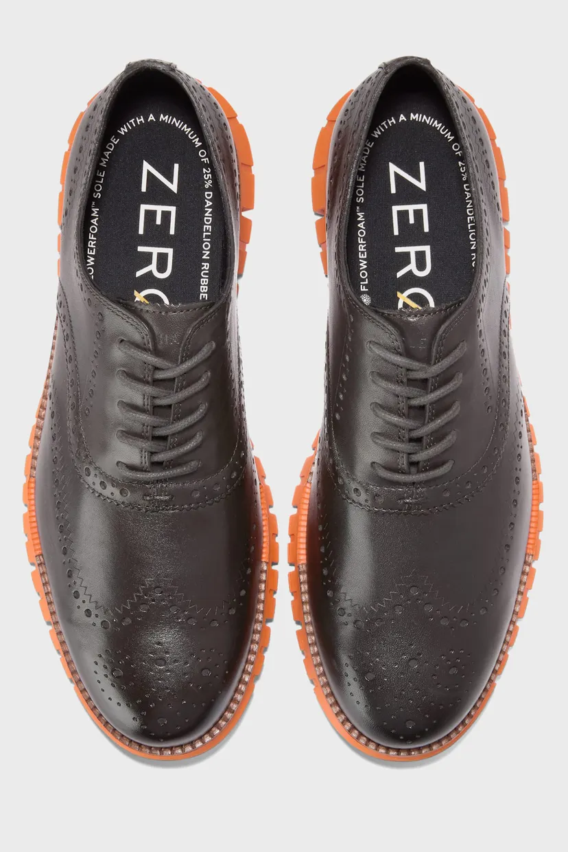 Мужские темно-коричневые кожаные оксфорды ZERØGRAND Remastered Wingtip Oxford 5