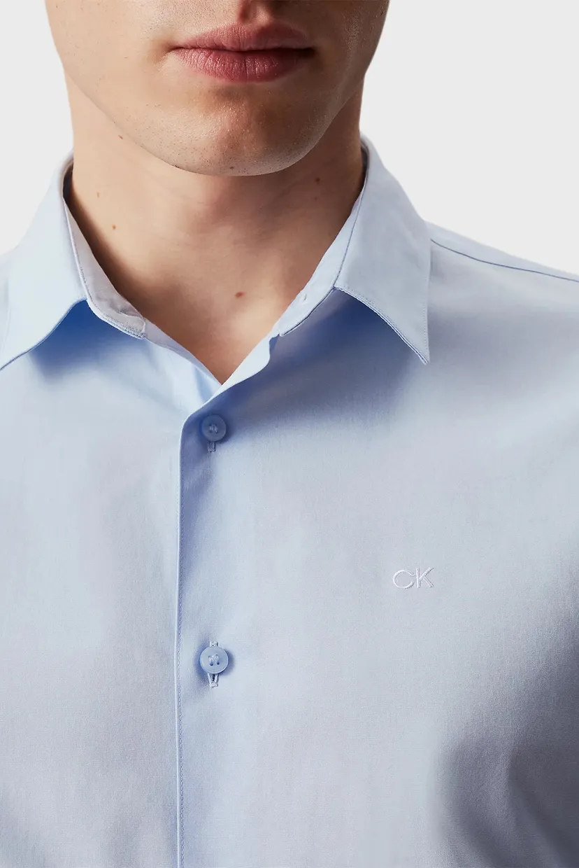 Чоловіча блакитна сорочка POPLIN STRETCH SLIM 5