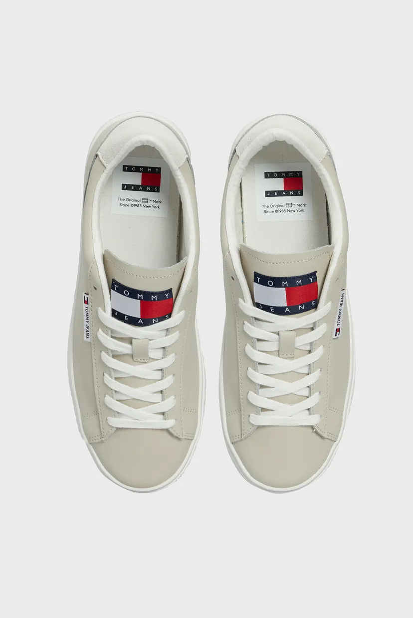 Женские бежевые кожаные сникерcы TJW CUPSOLE SNEAKER ESS 4