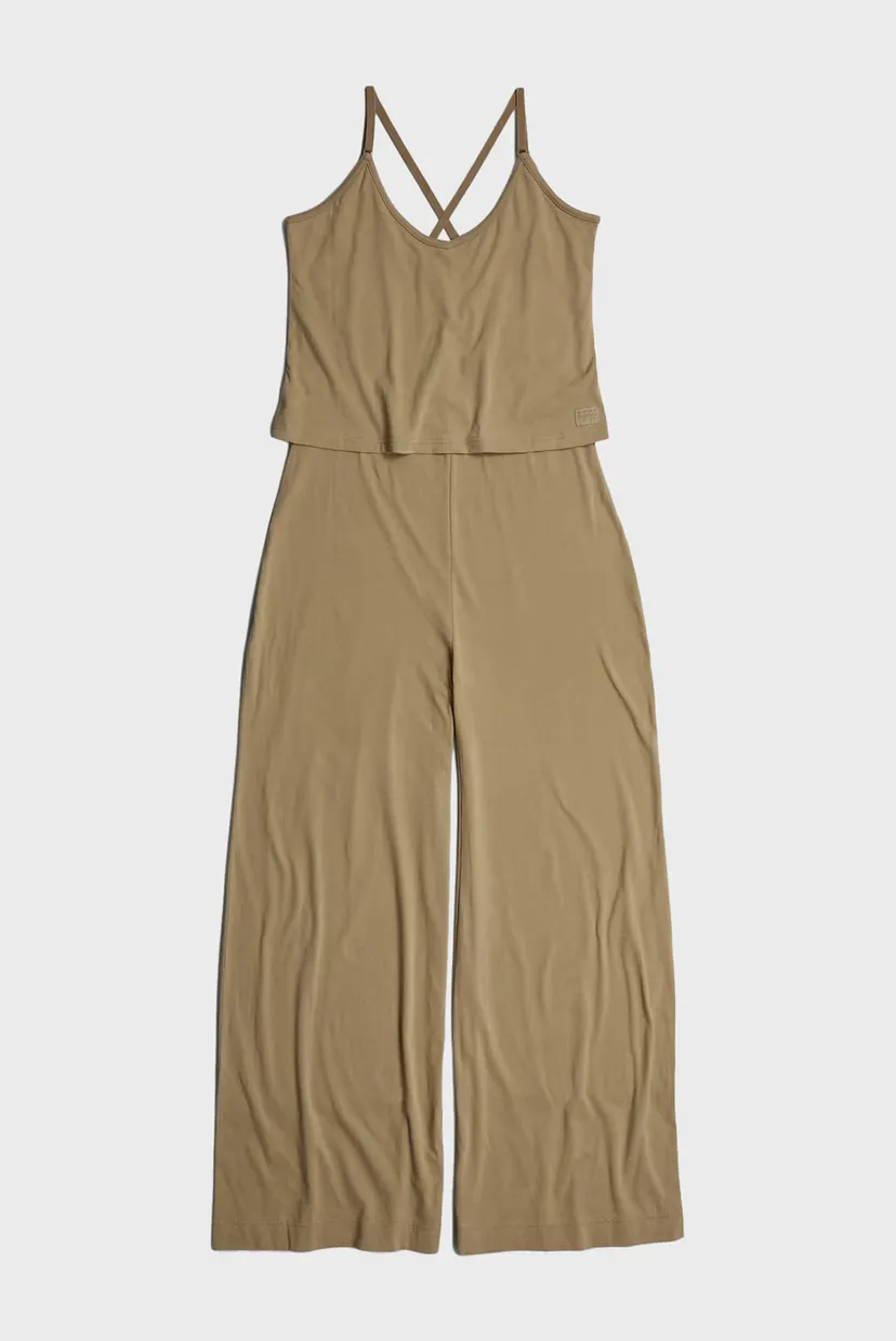 Женский бежевый комбинезон Spaghetti strap loose 5