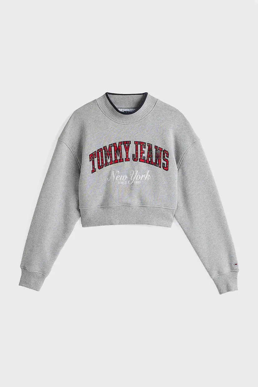 Жіночий сірий світшот TJW CROP CNECK COLLAR 5