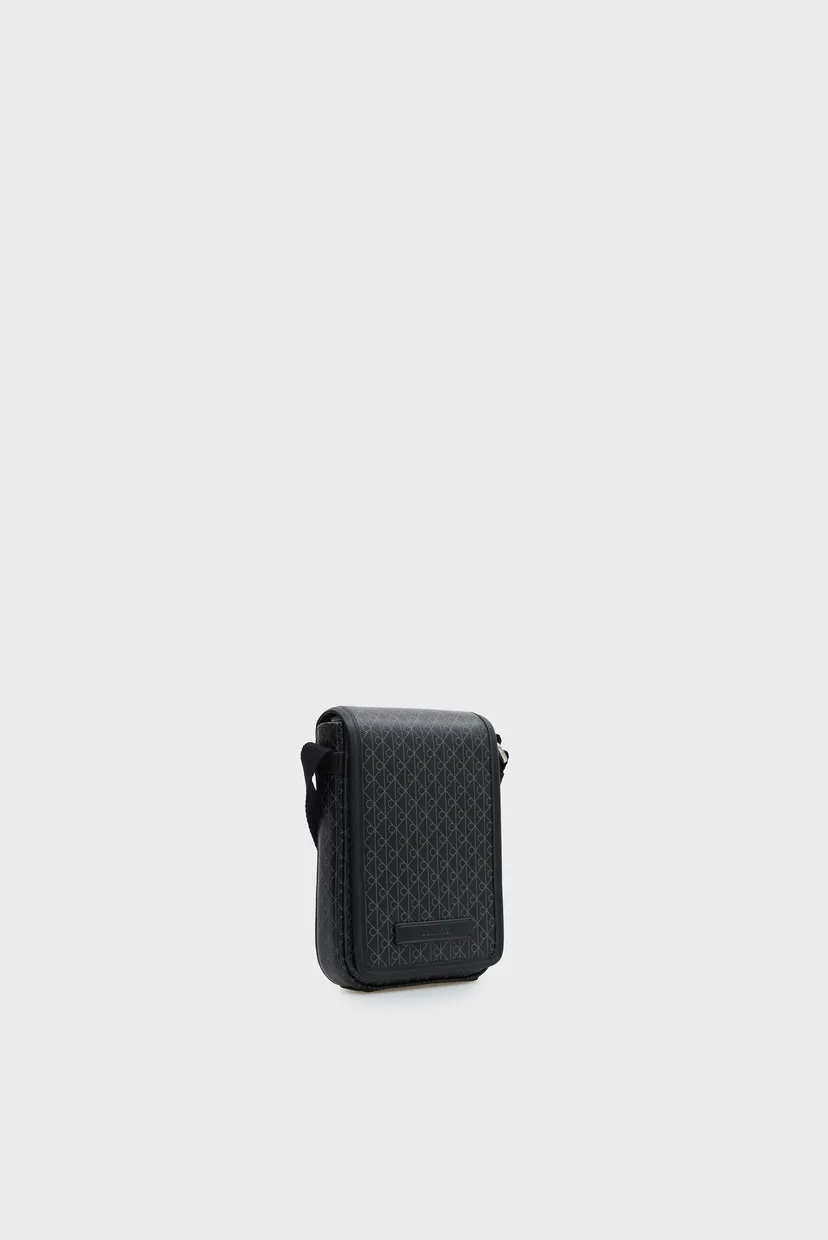 Мужская черная сумка для телефона с узором EMBLEM AOP COATED 3