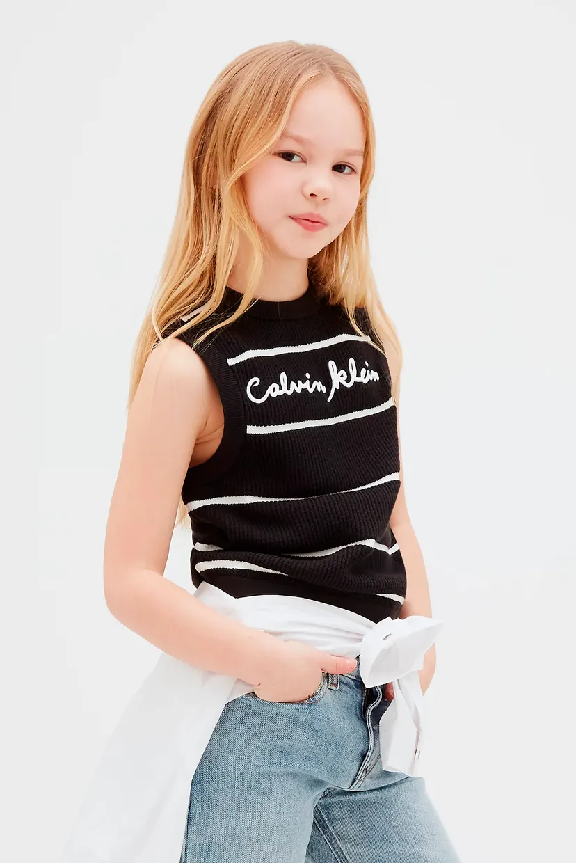 Детский черный жилет в полоску SCRIPT LOGO VEST 4