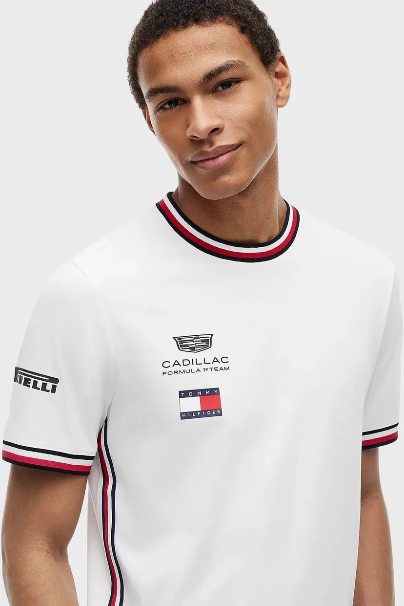 Мужская белая футболка TH x Cadillac Formula 1® Team 4