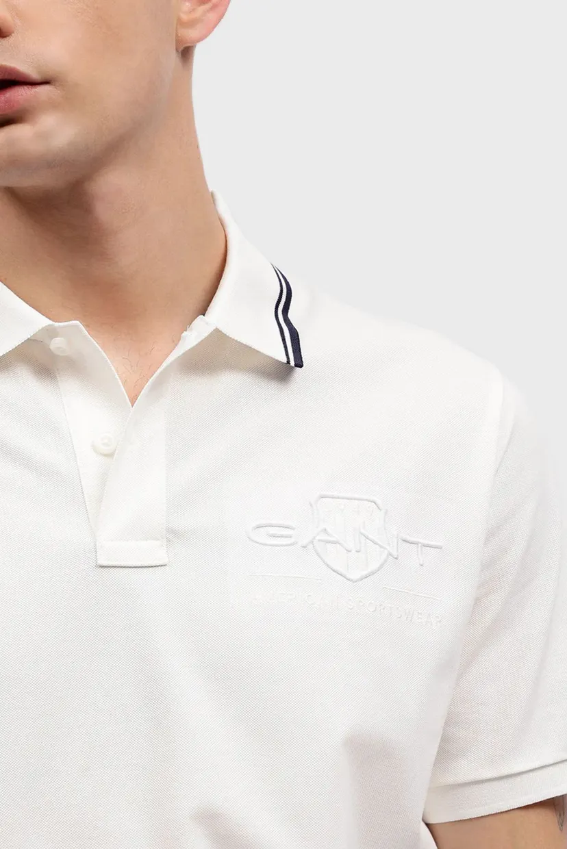Чоловіче біле поло CONTRAST TIPPING SS PIQUE POLO 5