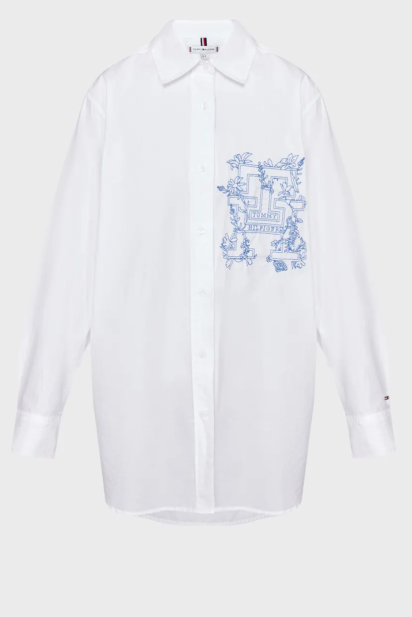 Женская белая рубашка IMD ORG CO FLORAL OVRSZD 5
