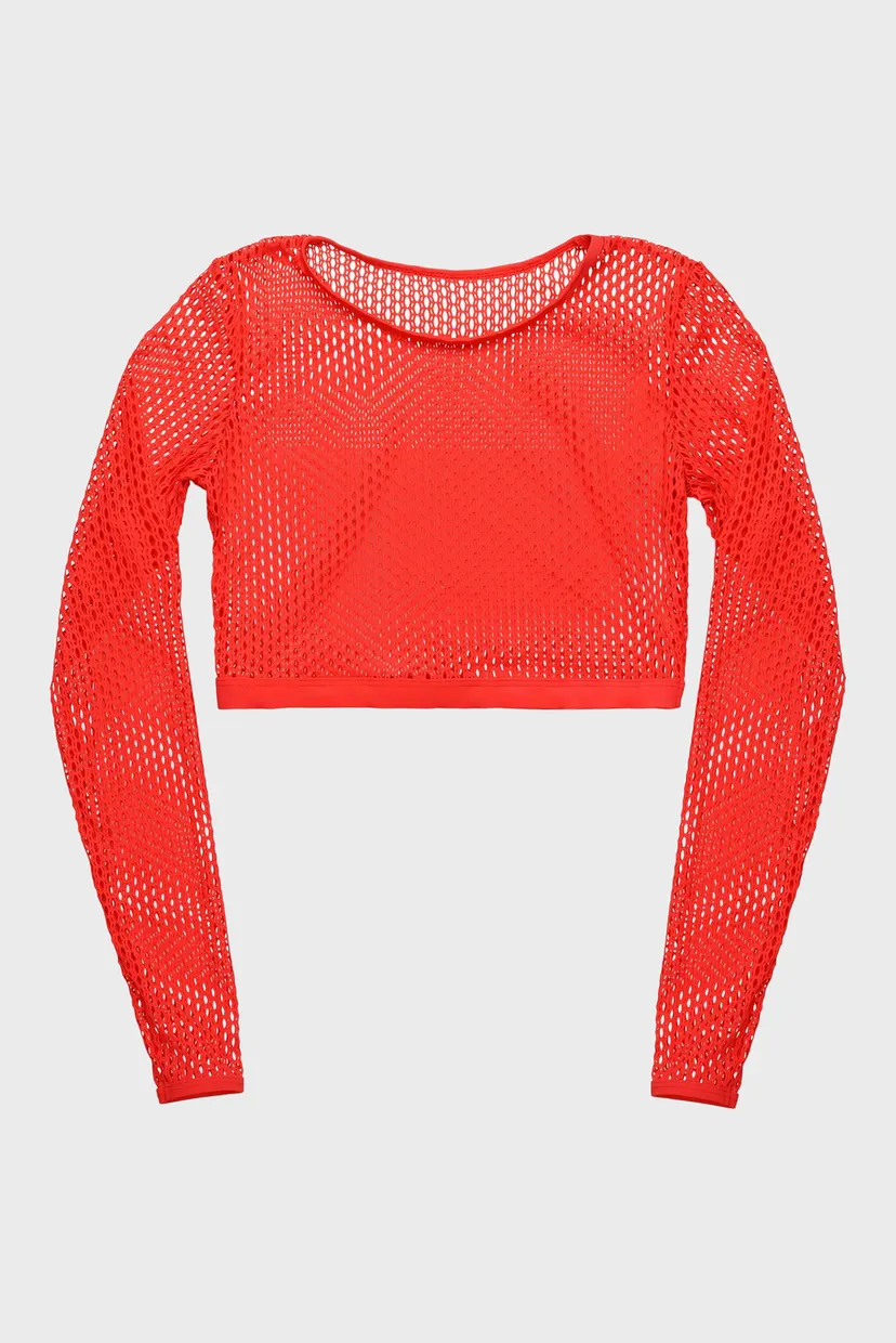 Женский красный купальник из сетки 3
