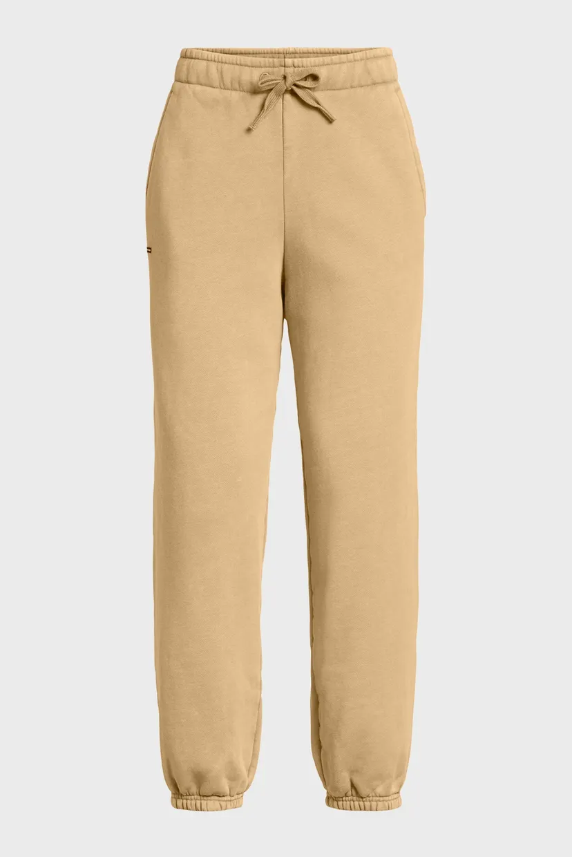 Женские бежевые спортивные брюки UA Icon HWT Flc OS Pant 5