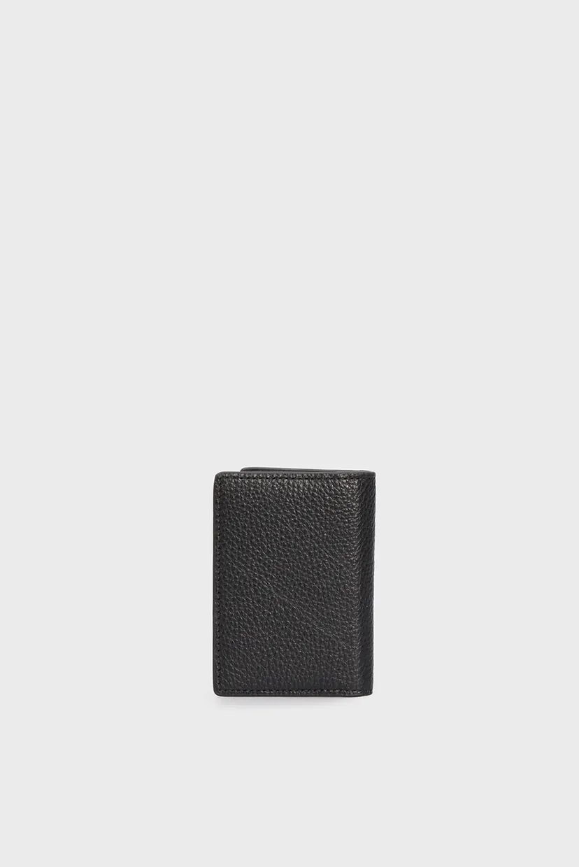 Мужской черный кожаный кошелек TH CORP BIFOLD 4