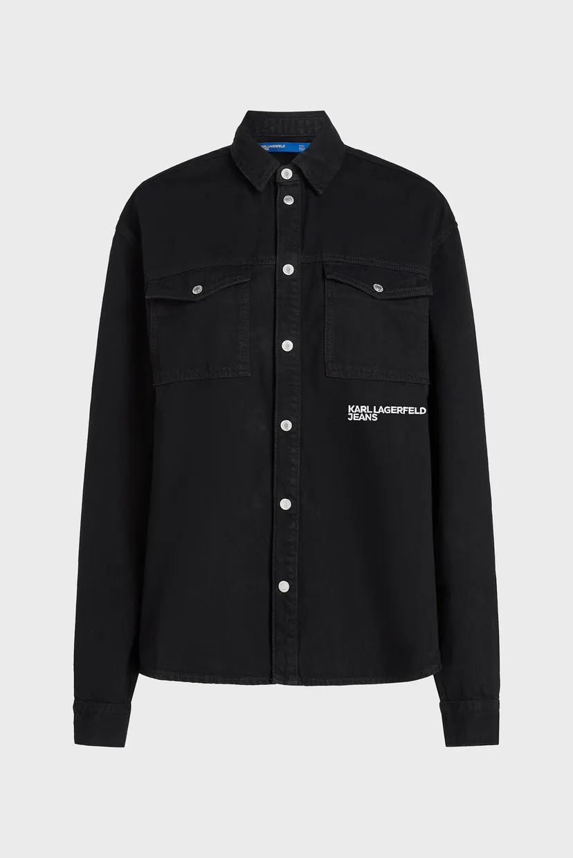 Женская черная джинсовая рубашка overshirt 5