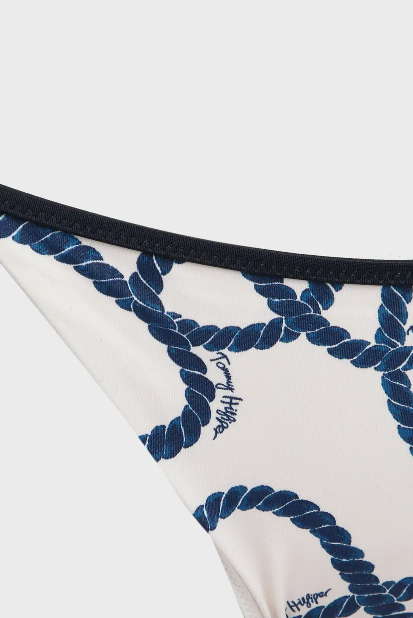 Жіночі білі трусики від купальника з візерунком STRING SIDE TIE PRINT 5