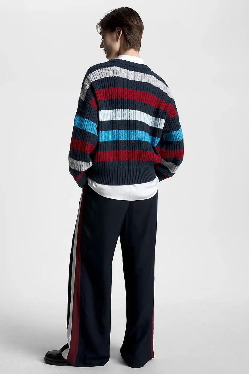 Жіночий светр у смужку CABLE RWB STRIPE 3