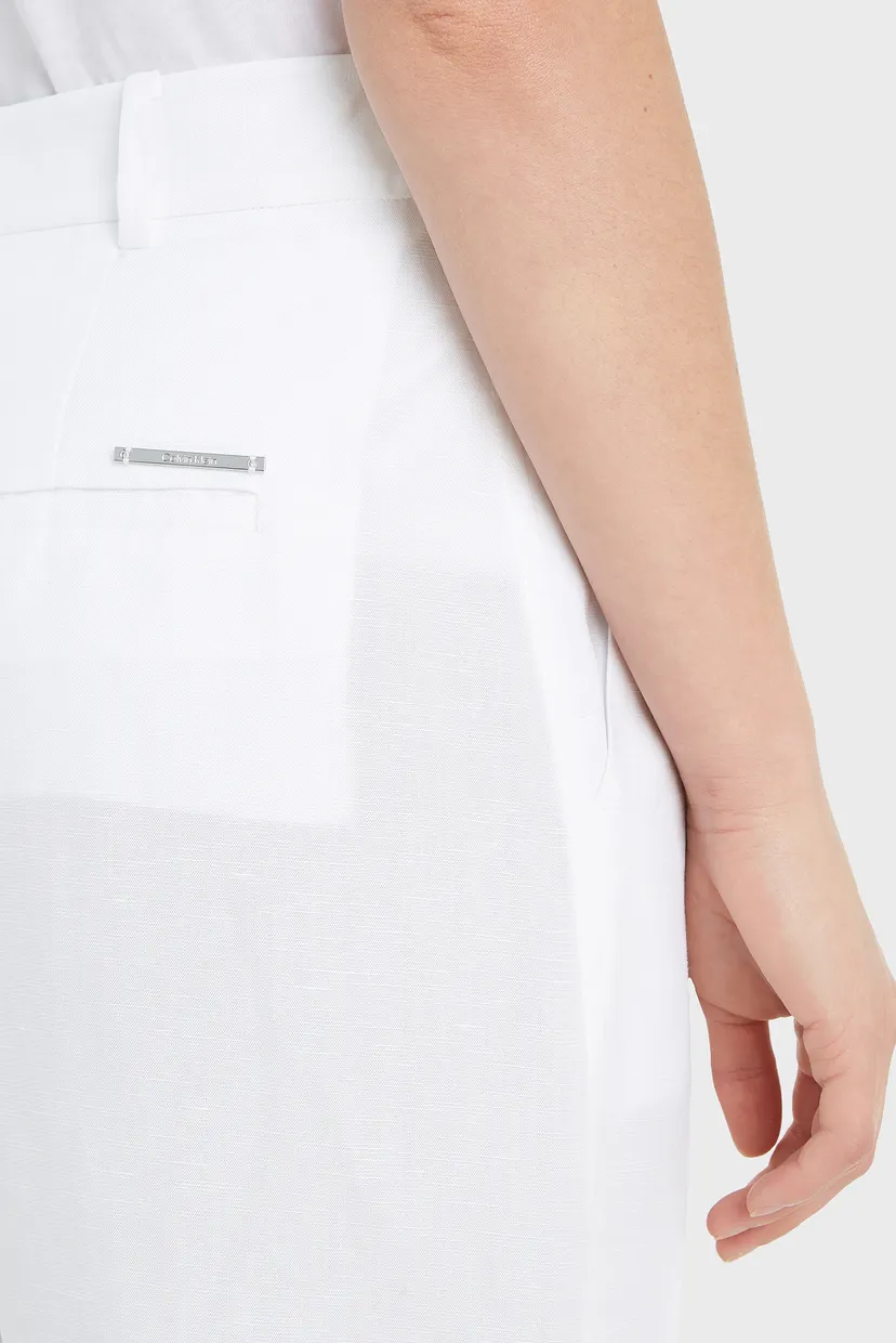 Женские белые брюки LINEN BLEND SLIM STRAIGHT 3