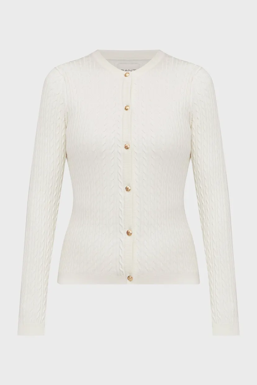 Женский белый кардиган MINI CABLE KNIT 5
