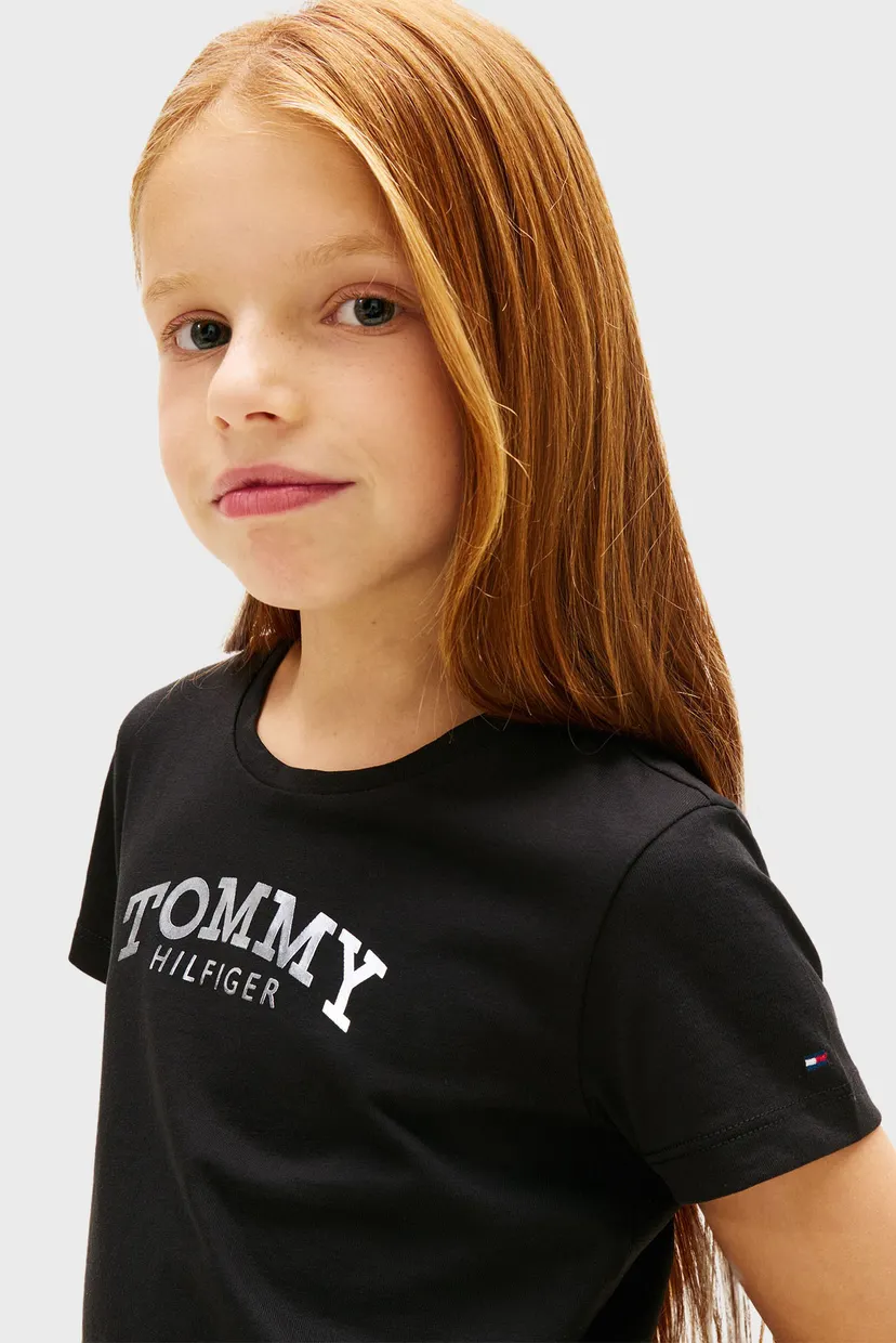 Дитяча чорна футболка TOMMY FOIL 4