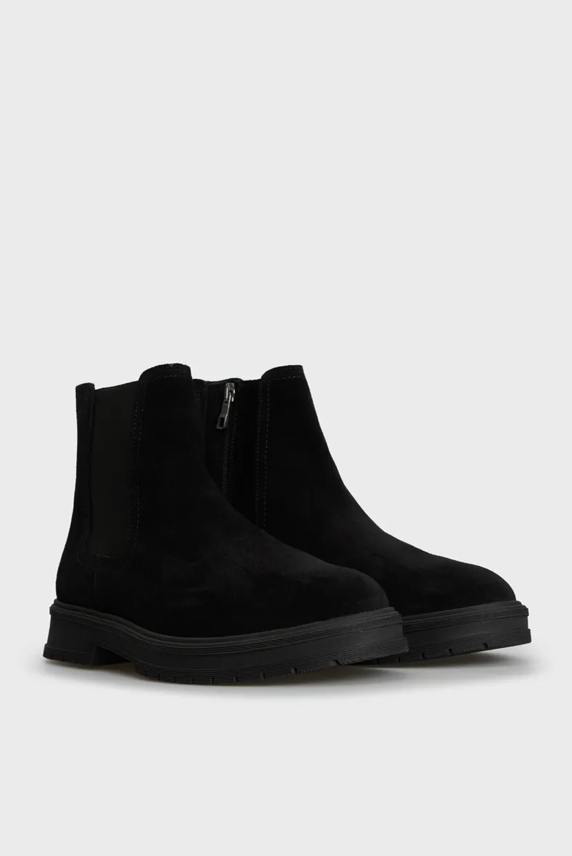 Мужские черные замшевые ботинки HILFIGER SUEDE ZIP CHELSEA 3