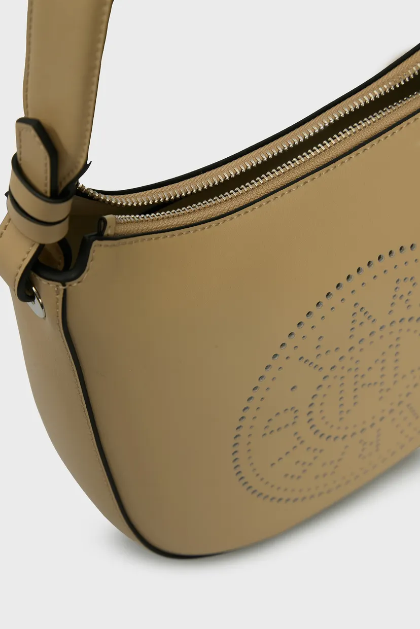 Жіноча бежева шкіряна сумка k circle moon shb perforated 6