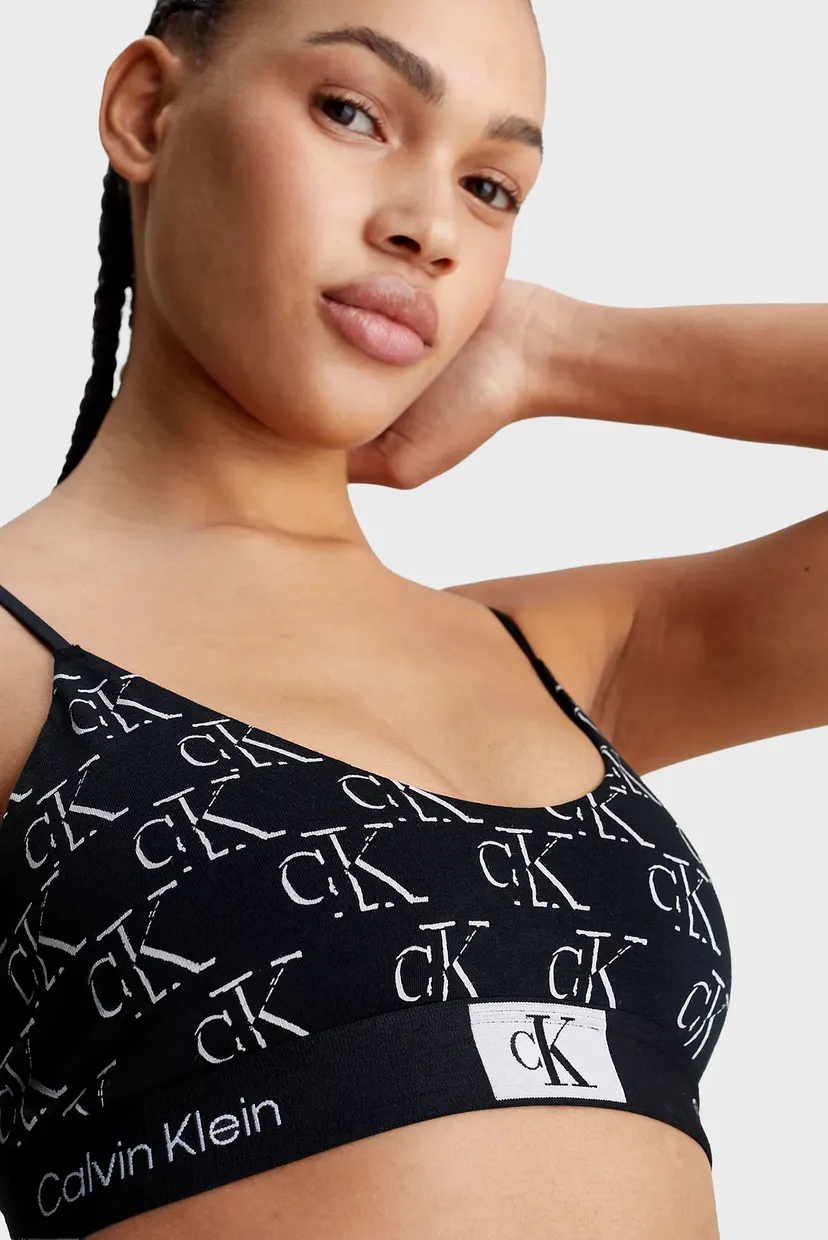 Женский черный бюстгальтер с узором UNLINED BRALETTE 4