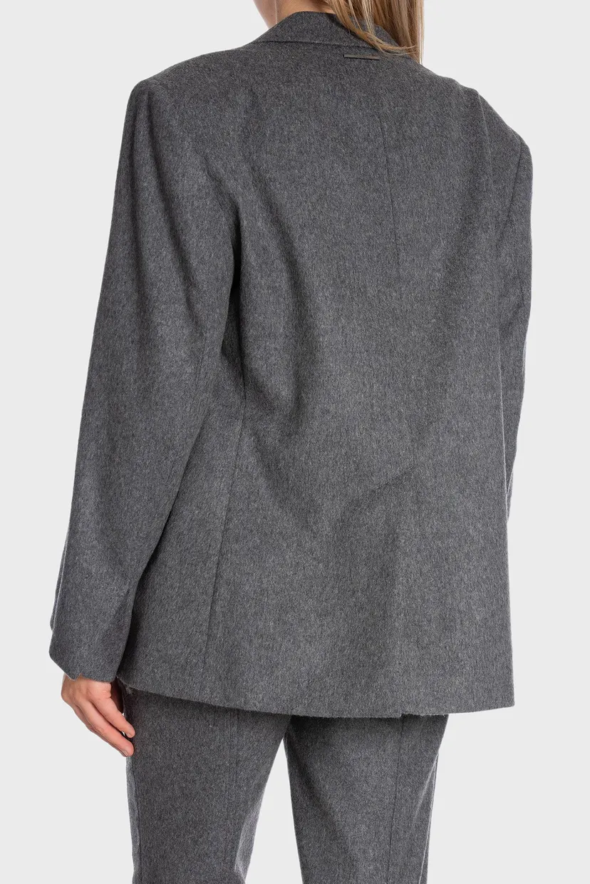 Жіночий темно-сірий вовняний жакет FLANNEL WOOL TAILORED BLAZER 3