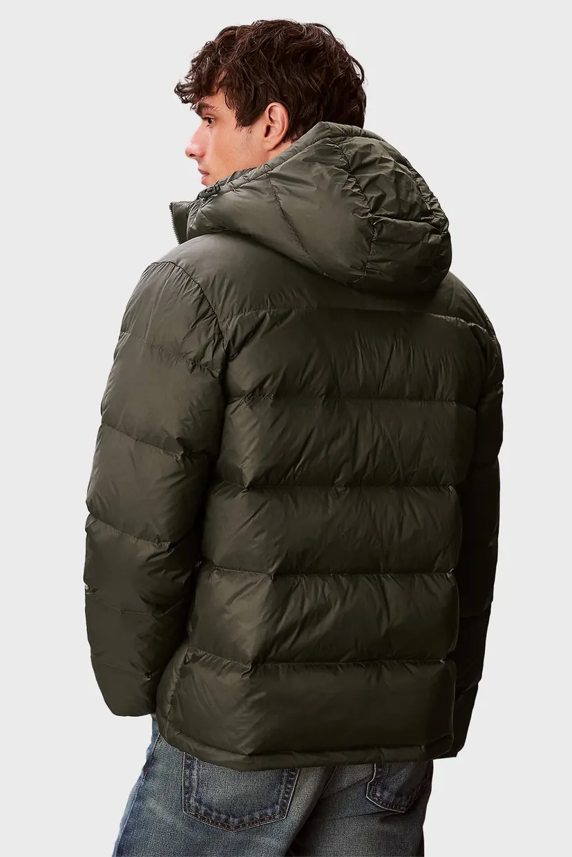 Чоловічий оливковий пуховик ZIP OFF 3