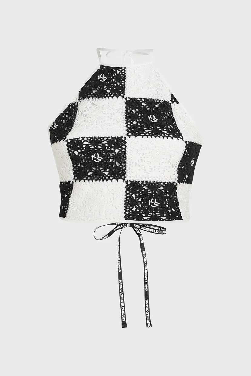 Жіночий картатий топ CROCHET FITTED 5