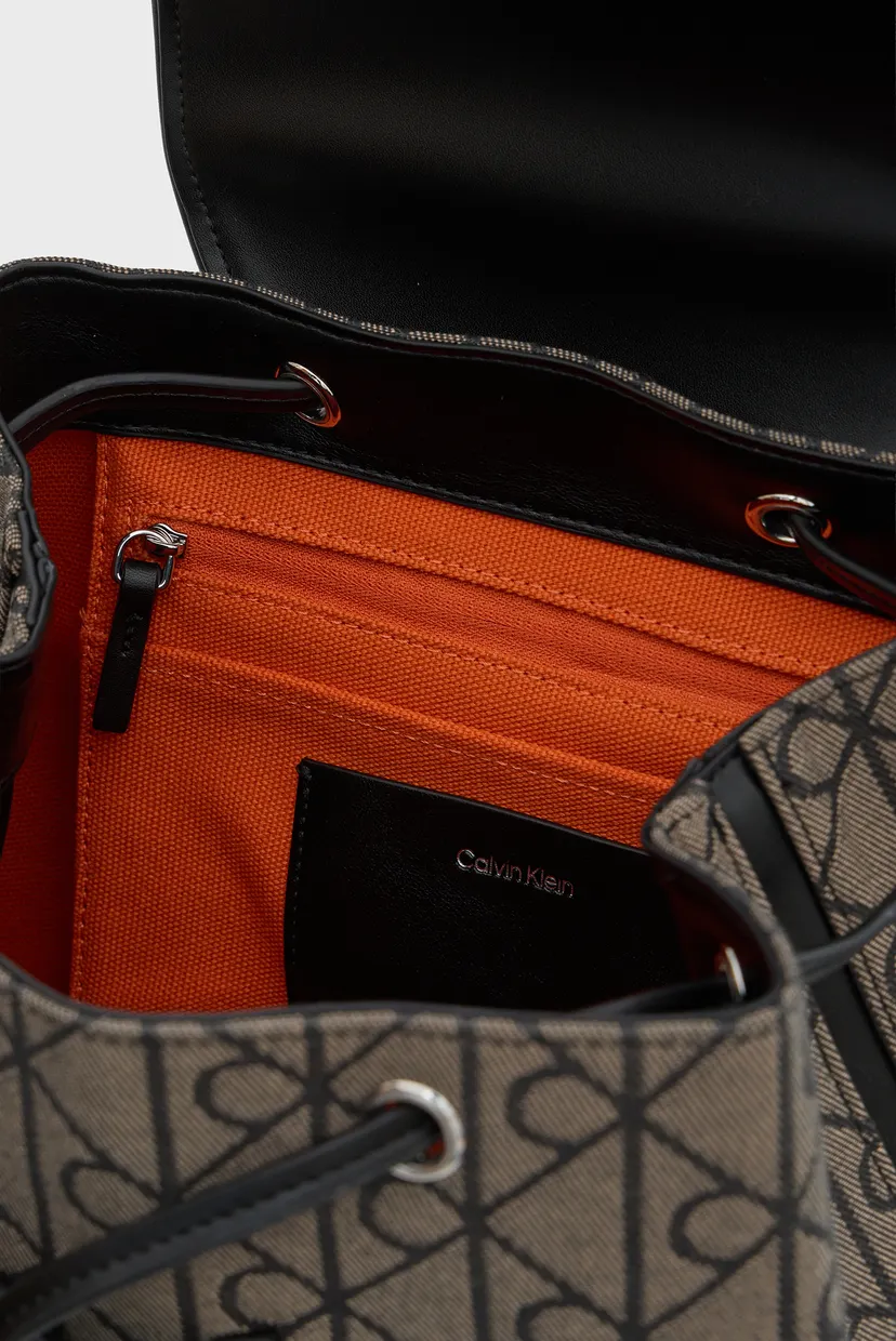 Женский серый рюкзак с узором EMBLEM AOP JACQUARD 5