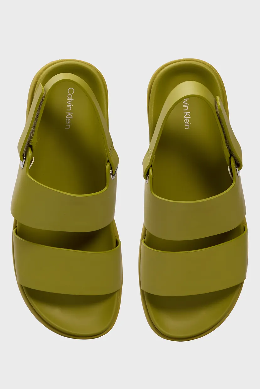 Жіночі салатові  шкіряні сандалі FLAT SANDAL EYELET 3
