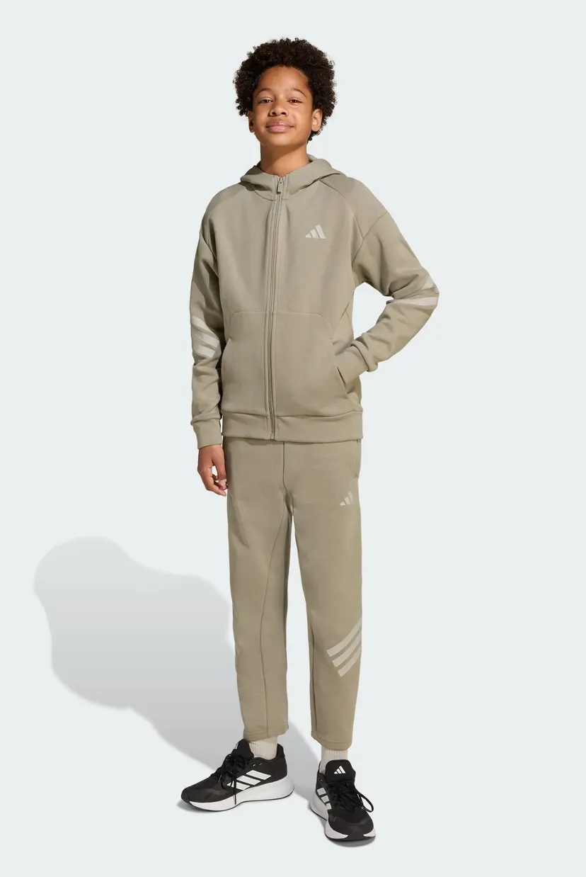 Дитяче оливкове худі Future Icons 3-Stripes Full-Zip Hooded Kids