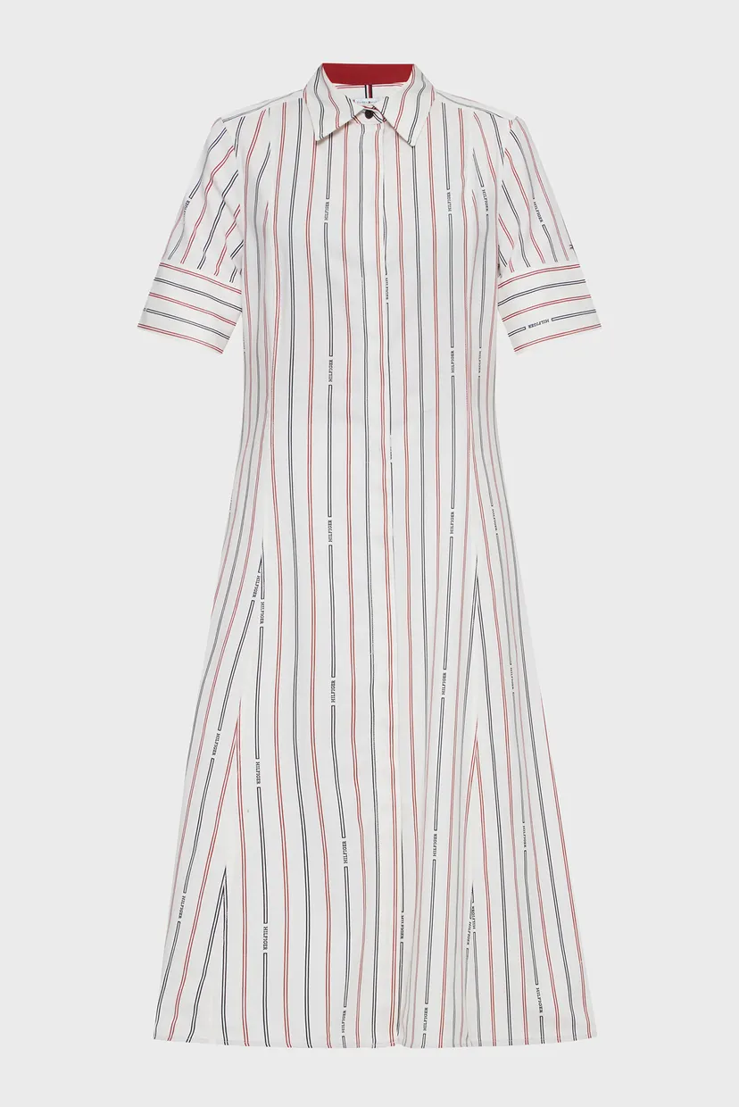 Женское белое платье в полоску MONOTYPE STP S/S MIDI SHIRTDRESS 1