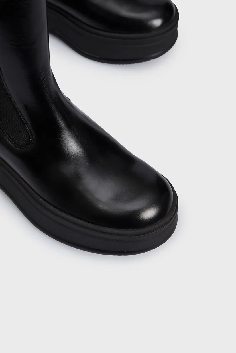 Жіночі чорні шкіряні челсі PITCHED CHELSEA BOOT 4