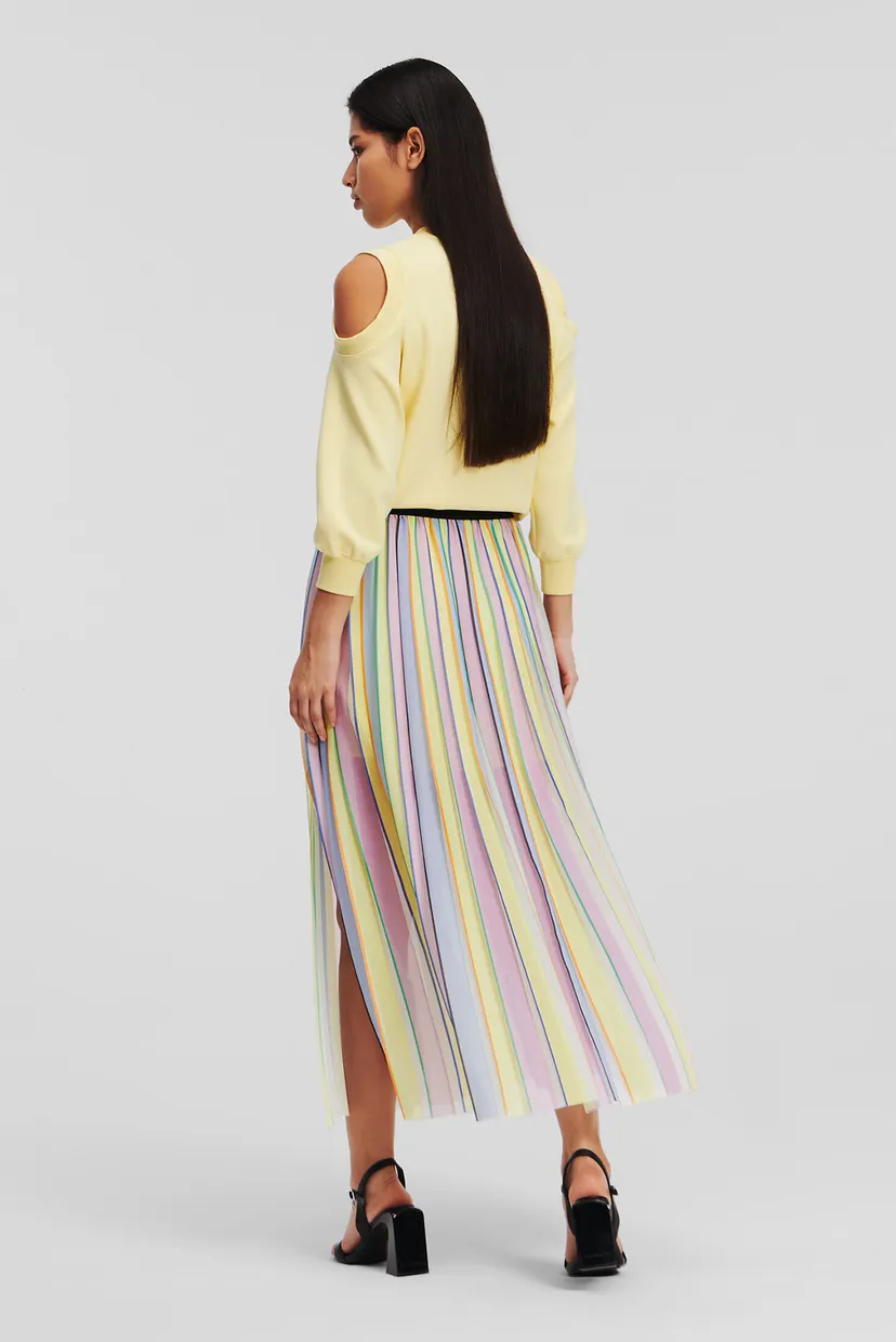 Женская плиссированная юбка STRIPE PLEATED SKIRT 4