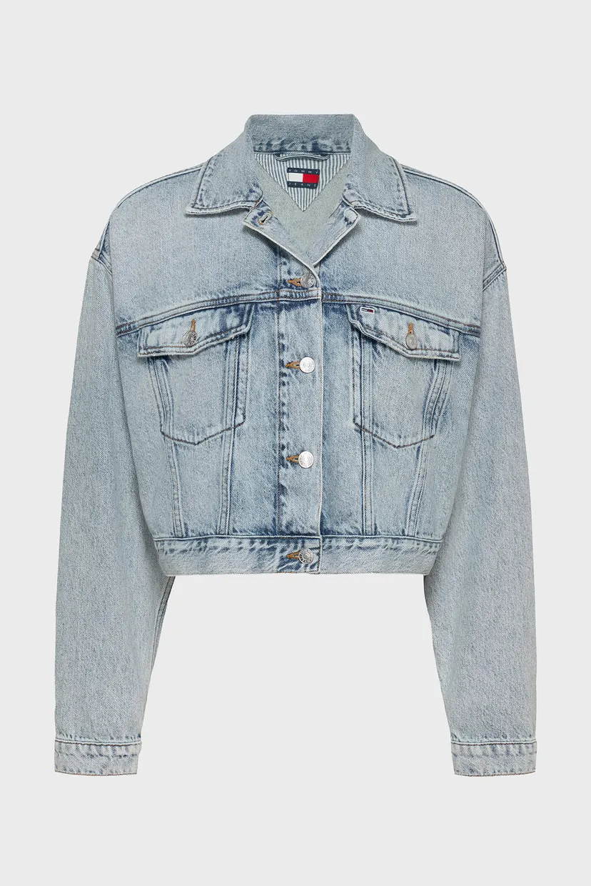 Жіноча блакитна джинсова куртка CROP TRUCKER 6