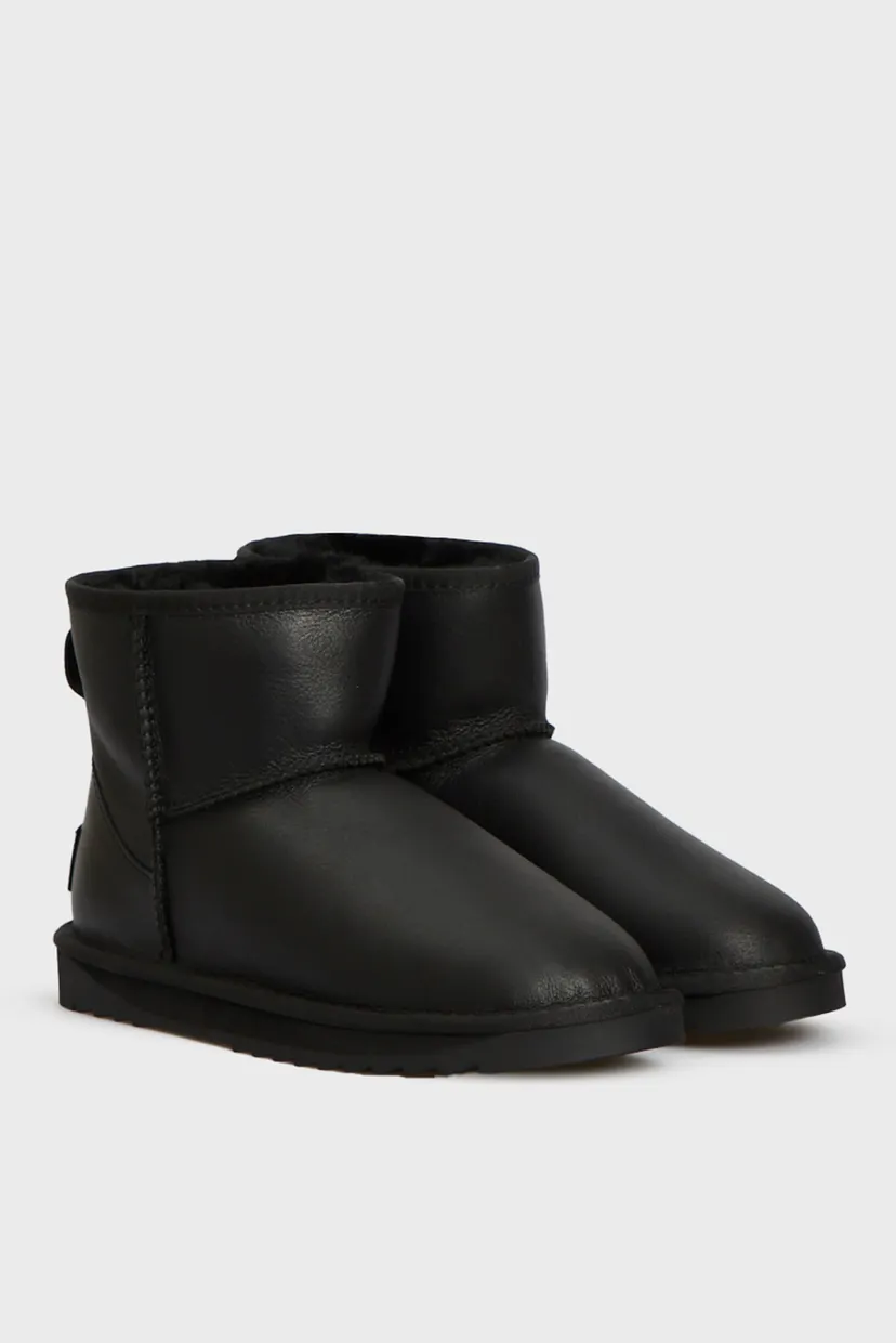 Женские черные кожаные угги Grafton 3