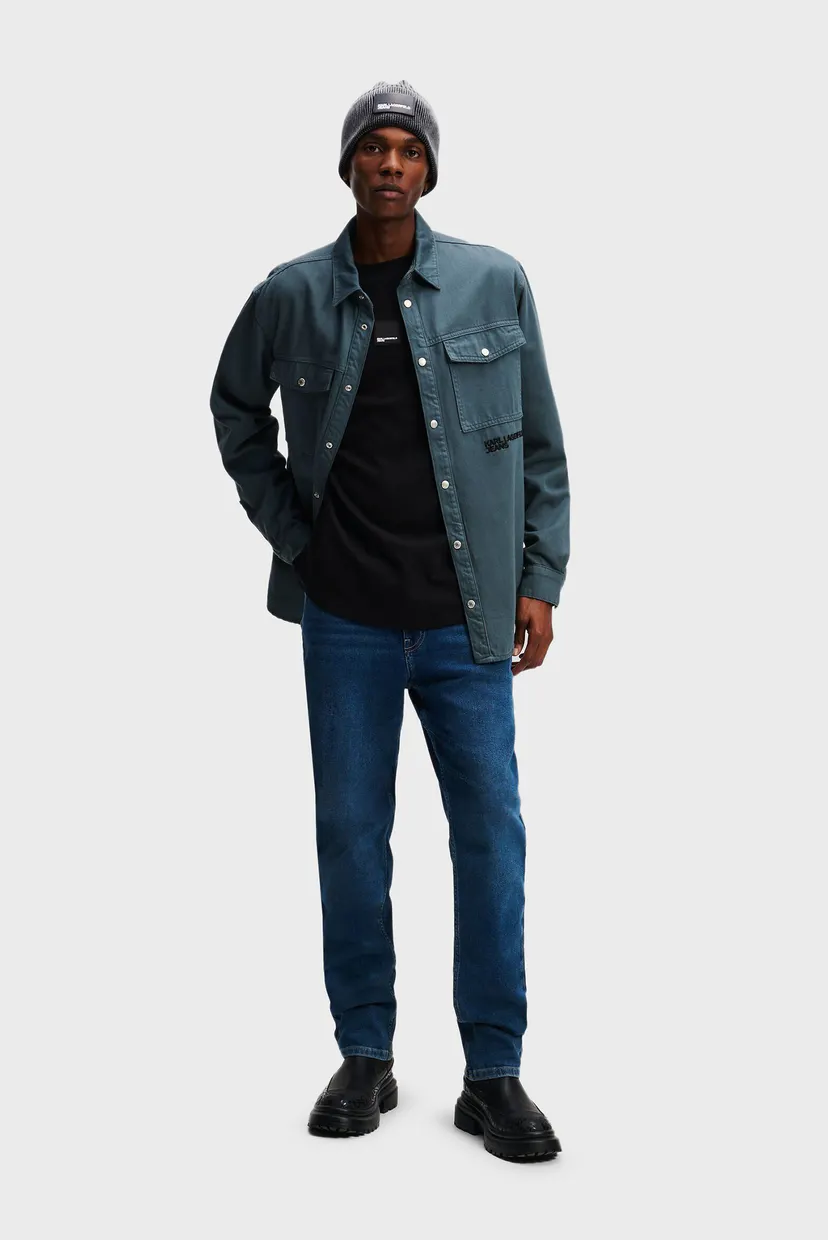 Чоловічий чорний лонгслів KLJ REG LS CURVED HEM TEE 3