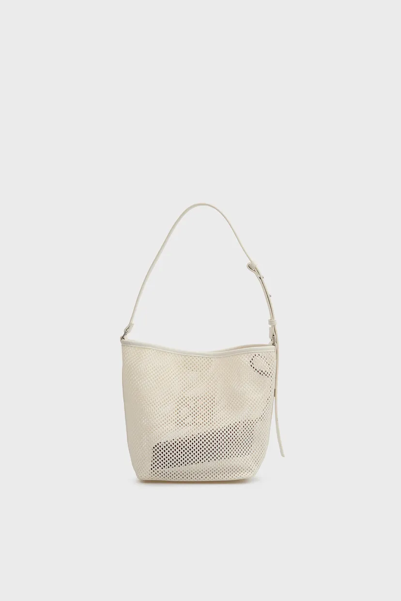Жіноча біла сумка EMBLEM MESH BUCKET 4