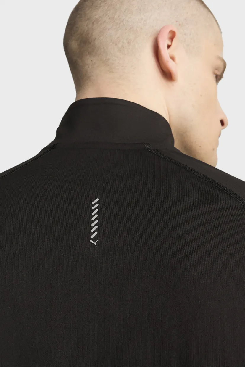 Чоловічий чорний лонгслів VELOCITY CLOUDSPUN Running Quarter-Zip Top Men 5