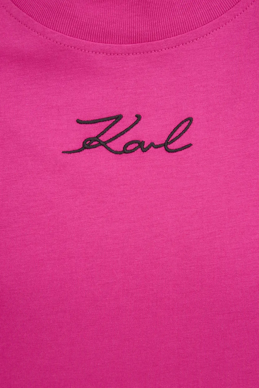 Жіноча малинова футболка KARL SIGNATURE T-SHIRT 3