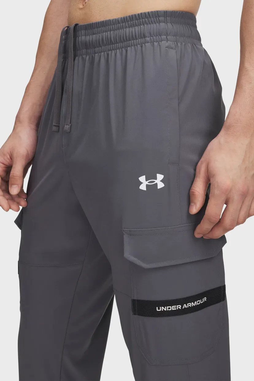 Мужские серые спортивные брюки UA Tech Utility Woven Pant 4